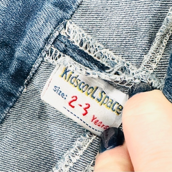 Kidscool Space Toddler Denim Distressed Overalls - Picture 4 of 5
